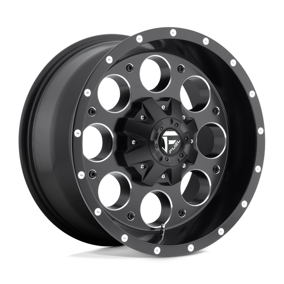 15X8 Fuel D525 REVOLVER Matte Black Milled 5X120.65/5X127 ET-18 wheel/rim