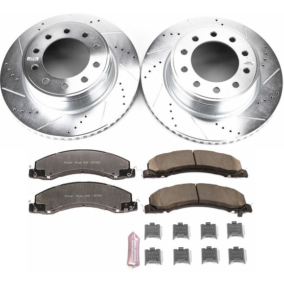 PowerStop Z36 Carbon-Fiber Ceramic Brake Pad with Drilled and Slotted Rotor Kit