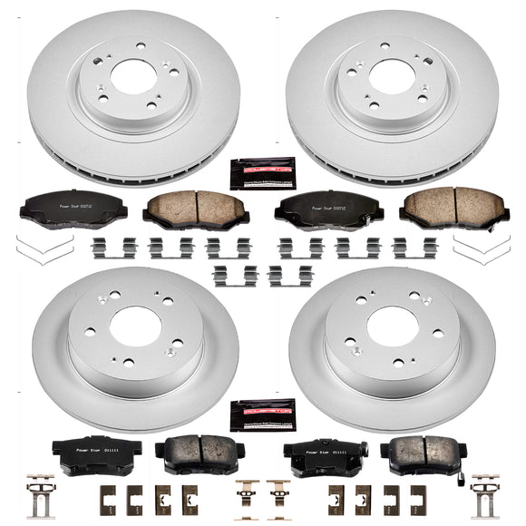 PowerStop Genuine Geomet Coated Rotor and Low-Dust Ceramic Brake Pad Kit