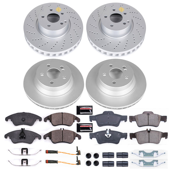 PowerStop Genuine Geomet Coated Rotor and Carbon-Fiber Ceramic Brake Pad Kit