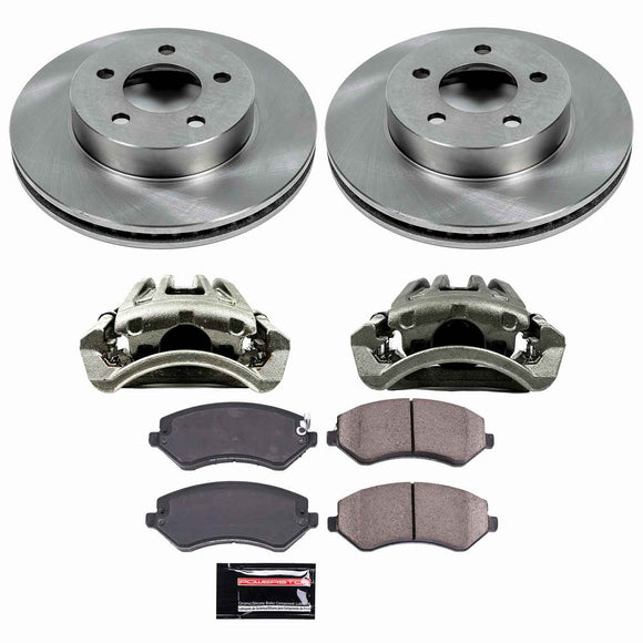 PowerStop OE Stock Replacement Low-Dust Ceramic Brake Pad, Rotor and Caliper Kit