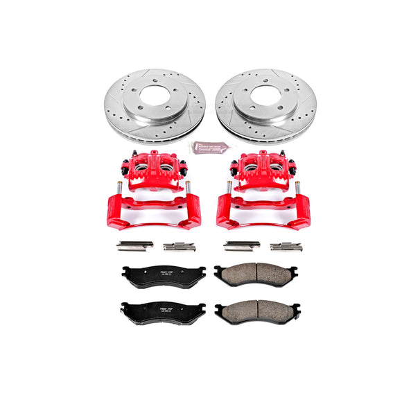 PowerStop Z23 Daily Driver Carbon-Fiber Ceramic Pads Drilled & Slotted Rotor & C