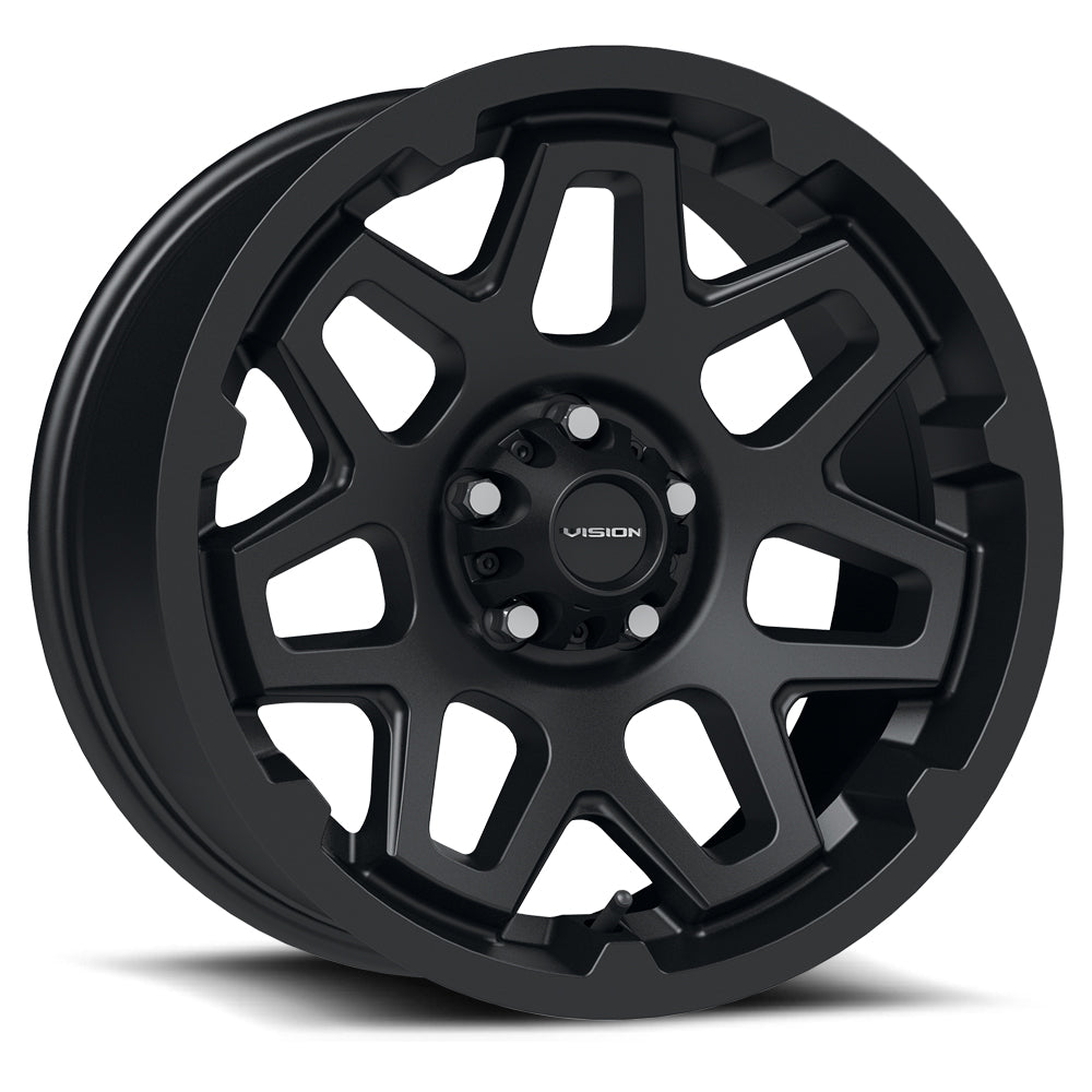 17x7 Vision 416 Se7En Satin Black 5x114.3 5x4.5 ET0 Wheel Rim - 0