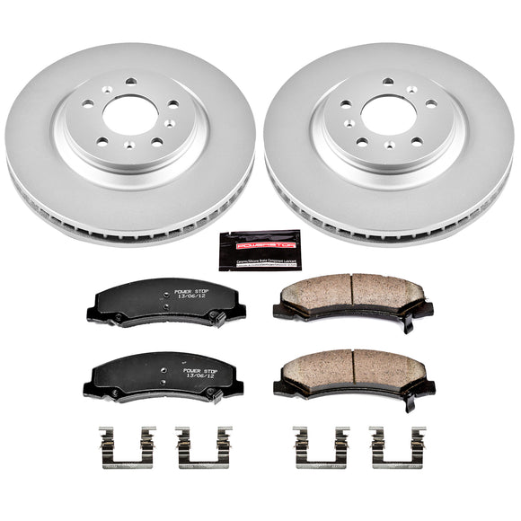 PowerStop Genuine Geomet Coated Rotor and Low-Dust Ceramic Brake Pad Kit