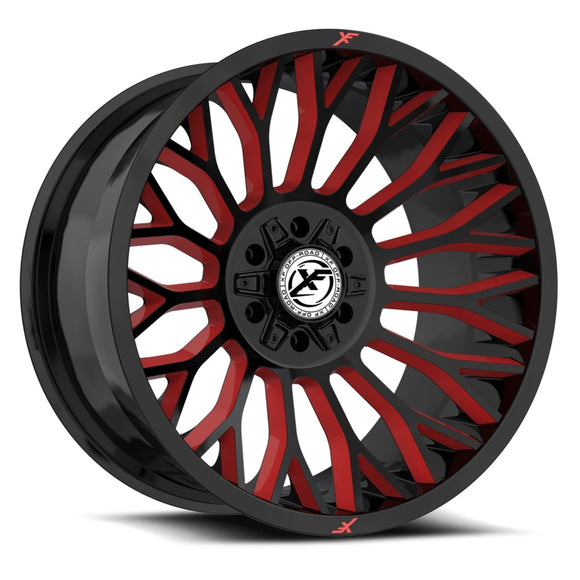 20X10 XF Off-Road XF-237 Black/Red Milled 5x127/139.7 ET-12 wheel/rim