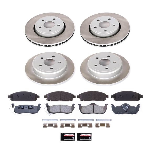 PowerStop Semi-Coated Rotor and Low-Dust Ceramic Brake Pad Kit