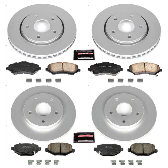 PowerStop Genuine Geomet Coated Rotor and Low-Dust Ceramic Brake Pad Kit