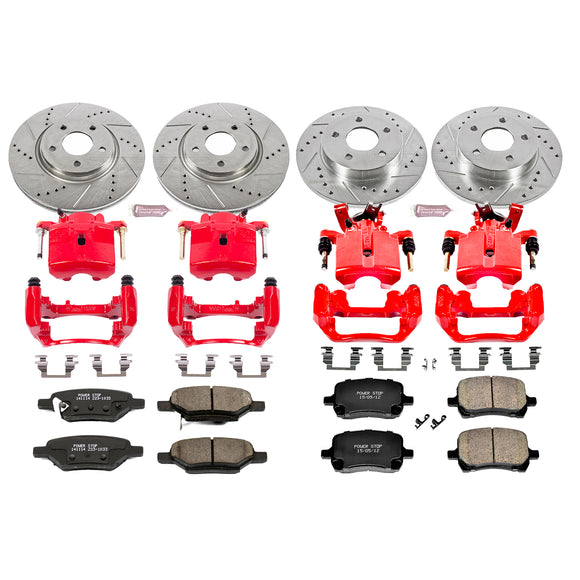 PowerStop Z23 Daily Driver Carbon-Fiber Ceramic Pads Drilled & Slotted Rotor & C