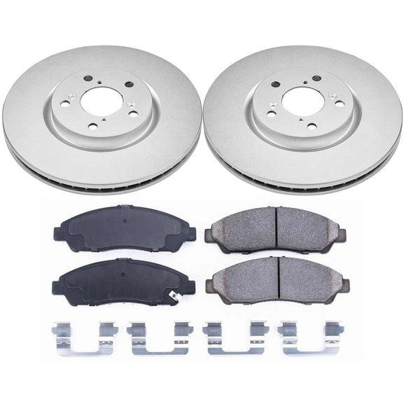 PowerStop Genuine Geomet Coated Rotor and Low-Dust Ceramic Brake Pad Kit