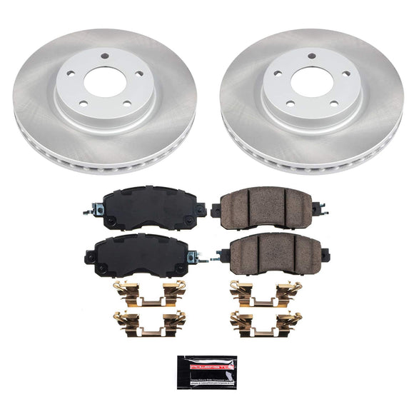 PowerStop Semi-Coated Rotor and Low-Dust Ceramic Brake Pad Kit