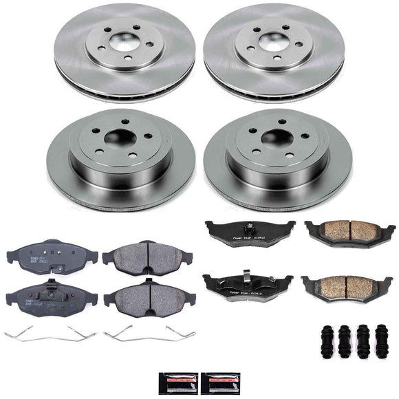 PowerStop OE Stock Replacement Low-Dust Ceramic Brake Pad and Rotor Kit
