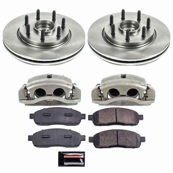 PowerStop OE Stock Replacement Low-Dust Ceramic Brake Pad, Rotor and Caliper Kit