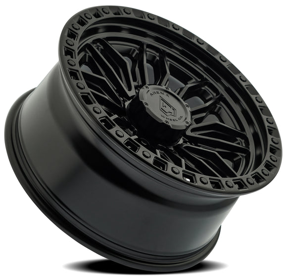 20x10 Arena Wheel Hustle Satin Black Center Glossy Black Lip 8x165.1 ET-18 CB125