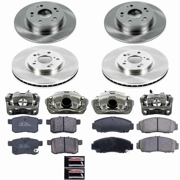PowerStop OE Stock Replacement Low-Dust Ceramic Brake Pad, Rotor and Caliper Kit