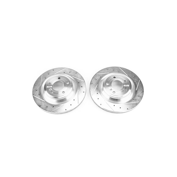 PowerStop Evolution Drilled Slotted Rotors Pair Rear For Mercedes-Benz SL550