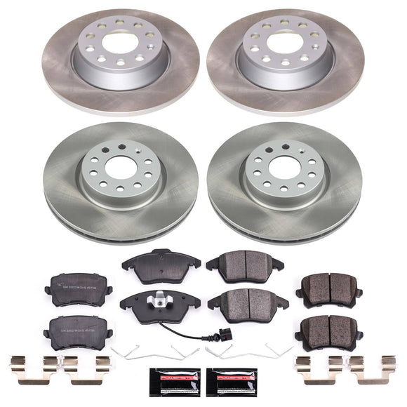PowerStop Semi-Coated Rotor and Low-Dust Ceramic Brake Pad Kit