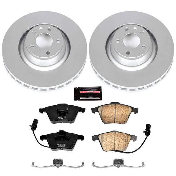 PowerStop Genuine Geomet Coated Rotor and Carbon-Fiber Ceramic Brake Pad Kit