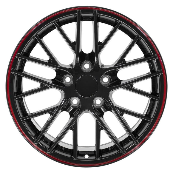 17" Replica Wheel CV08A Fits Chevrolet Corvette - C6 ZR1 Rim 17x9.5 Redline
