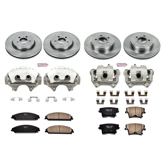 PowerStop OE Stock Replacement Low-Dust Ceramic Brake Pad, Rotor and Caliper Kit