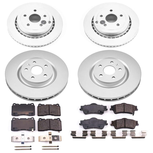 PowerStop Genuine Geomet Coated Rotor and Low-Dust Ceramic Brake Pad Kit