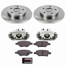 PowerStop OE Stock Replacement Low-Dust Ceramic Brake Pad, Rotor and Caliper Kit