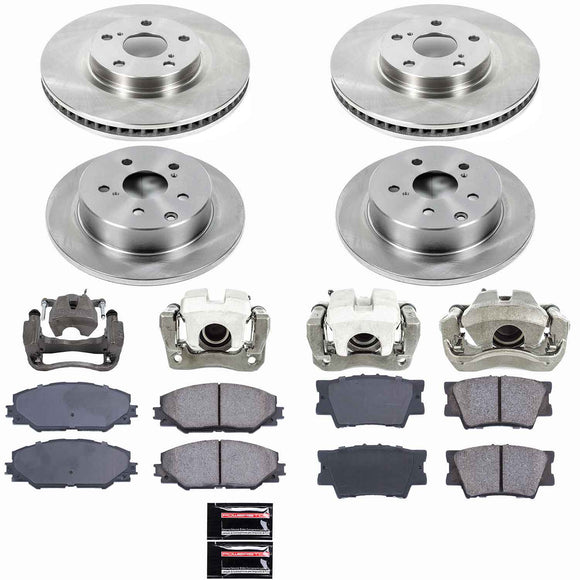 PowerStop OE Stock Replacement Low-Dust Ceramic Brake Pad, Rotor and Caliper Kit