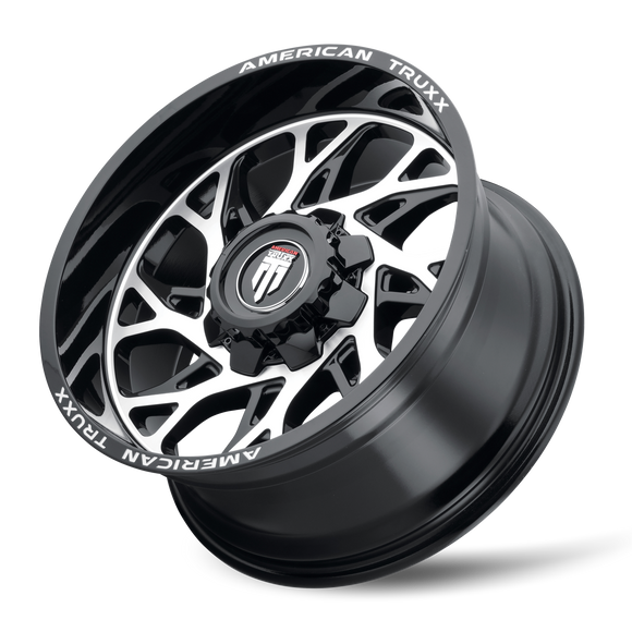 24x14 American Truxx AT1913 Destiny Black Machined 8x170 ET-76 Wheel Rim