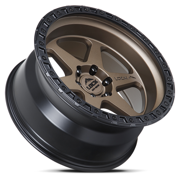 20x10 Lock Off-Road Olympus Bronze Black Ring 6x139.7 6x5.5 ET-24 Wheel