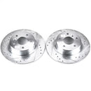 PowerStop Evolution Drilled Slotted Rotors Pair Rear For LRover Range Rover