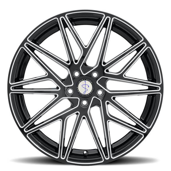 20x9 Sapphire Luxury Alloys SX05-05 Gloss Black and Milled 5x114.3 ET35 Wheel
