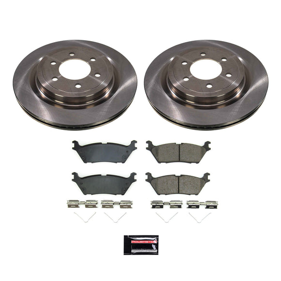PowerStop OE Stock Replacement Low-Dust Ceramic Brake Pad and Rotor Kit