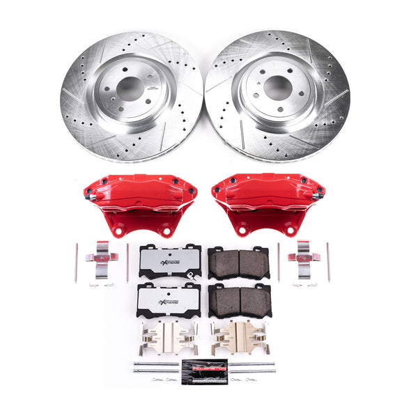 PowerStop Z26 Street Performance Ceramic Brake Pad, Drilled Slotted Rotor, and C