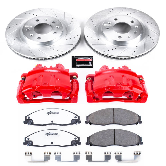 PowerStop Z26 Street Performance Ceramic Brake Pad, Drilled Slotted Rotor, and C