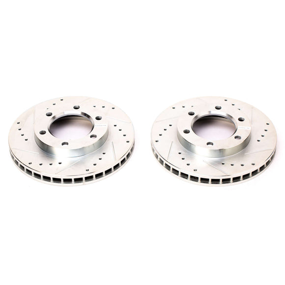 PowerStop Evolution Drilled Slotted Rotors Pair Front For Chevrolet Blazer