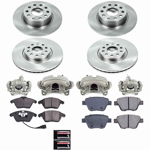 PowerStop OE Stock Replacement Low-Dust Ceramic Brake Pad, Rotor and Caliper Kit