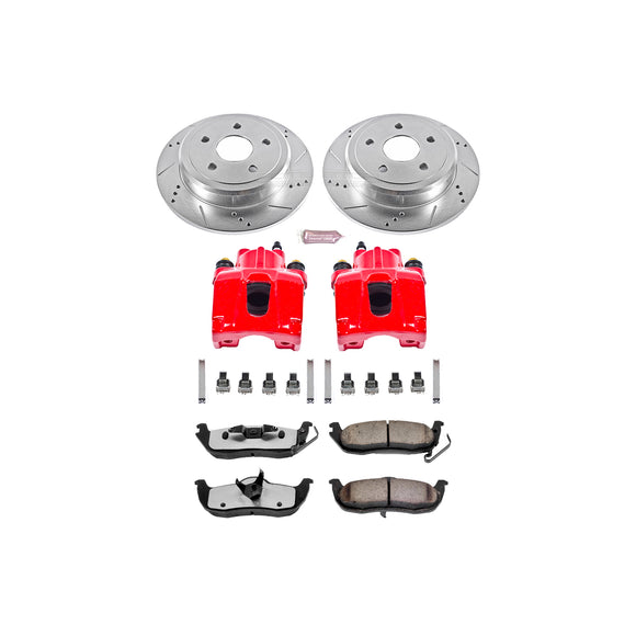 PowerStop Z36 Truck and SUV Ceramic Brake Pad, Drilled & Slotted Rotor, and Cali
