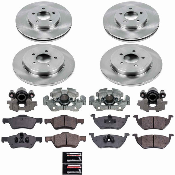 PowerStop OE Stock Replacement Low-Dust Ceramic Brake Pad, Rotor and Caliper Kit