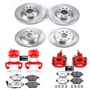 PowerStop Z26 Street Performance Ceramic Brake Pad, Drilled Slotted Rotor, and C