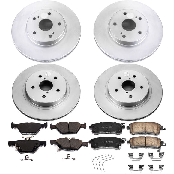 PowerStop Genuine Geomet Coated Rotor and Low-Dust Ceramic Brake Pad Kit