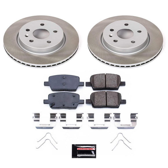 PowerStop Semi-Coated Rotor and Low-Dust Ceramic Brake Pad Kit