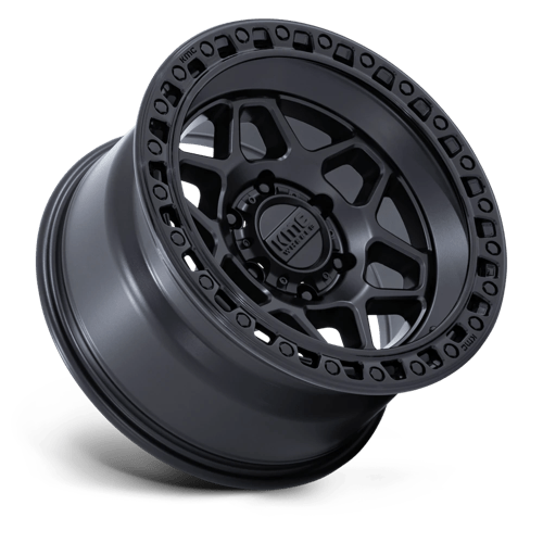 17x9 KMC KM553 Torx Matte Black With Gloss Black Lip 5x127 ET-12 CB71.5 Wheel