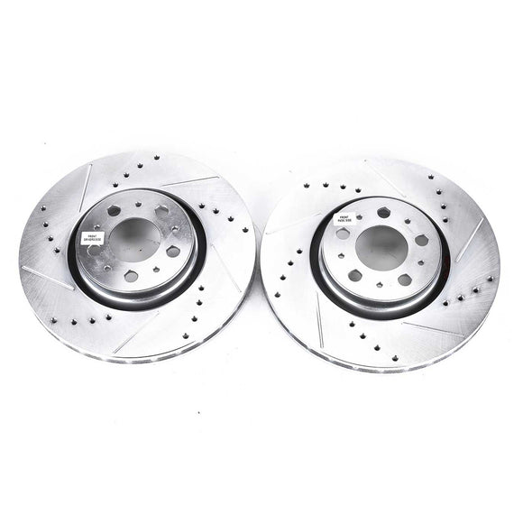 PowerStop Evolution Drilled Slotted Rotors Pair Front For Volvo V70