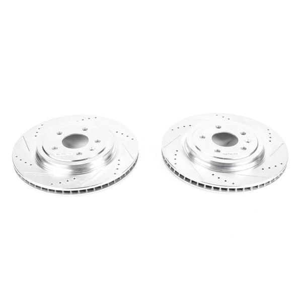PowerStop Evolution Drilled Slotted Rotors Pair Rear For Chevrolet Corvette