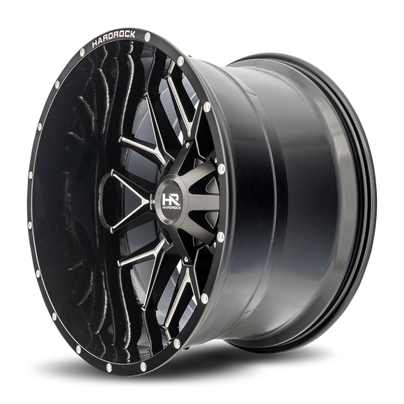 24x14 Hardrock Affliction Gloss Black Milled 8x165.1 ET-76 wheel/rim