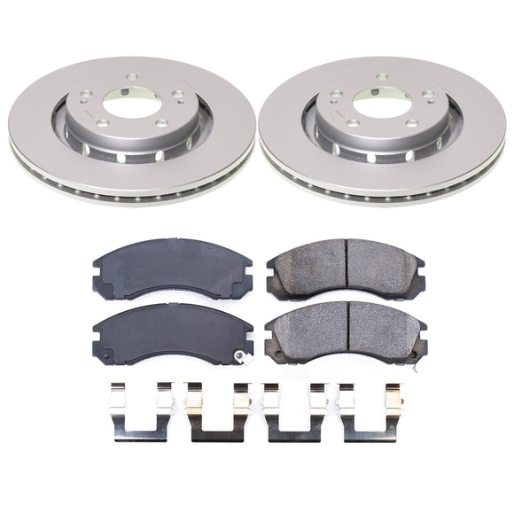 PowerStop Genuine Geomet Coated Rotor and Low-Dust Ceramic Brake Pad Kit