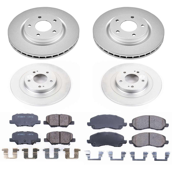PowerStop Genuine Geomet Coated Rotor and Low-Dust Ceramic Brake Pad Kit