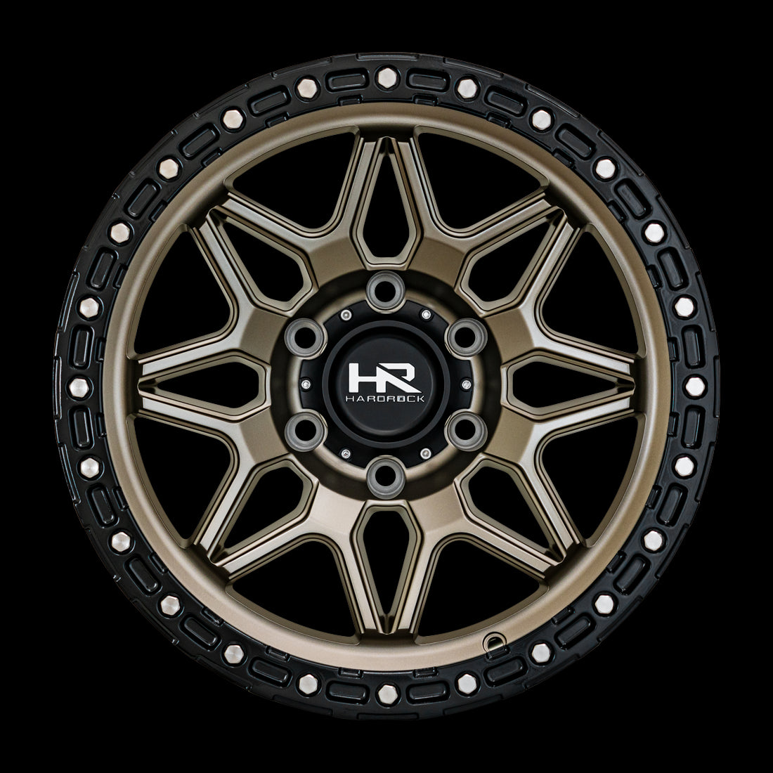 17x9 Hardrock H105 Matte Bronze-Black 6x135 ET-12 wheel/rim