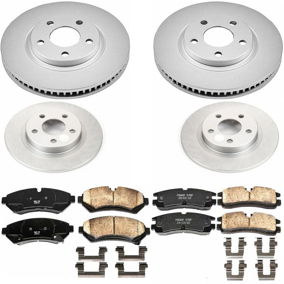 PowerStop Genuine Geomet Coated Rotor and Low-Dust Ceramic Brake Pad Kit