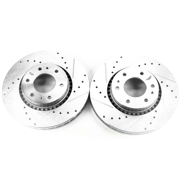 PowerStop Evolution Drilled Slotted Rotors Pair Front For Chevrolet Trailblazer