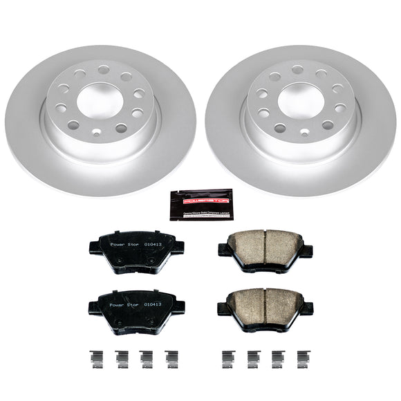 PowerStop Genuine Geomet Coated Rotor and Carbon-Fiber Ceramic Brake Pad Kit